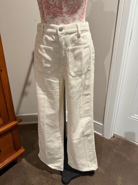 Reformation Cream Corduroy Wide-Leg Jeans